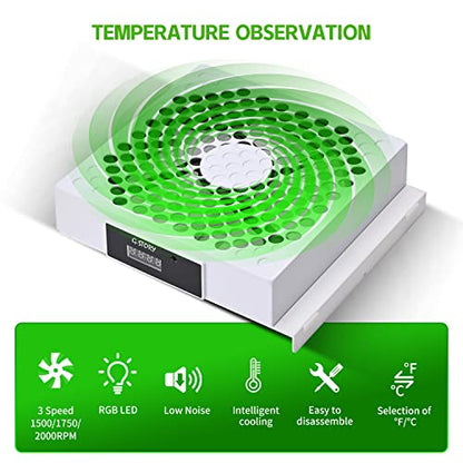 G-STORY Cooling Fan for Xbox Series S, Auto 3 Speed Adjust Temp Display RGB - color: WHITE
