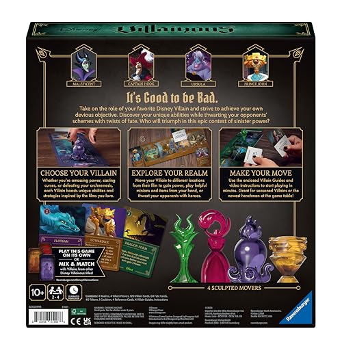 Ravensburger Disney Villainous - Introduction to Evil Strategy Board Game - Compatible with Other Villainous Games - Includes Lorcana Promo Card - Ages 10+
