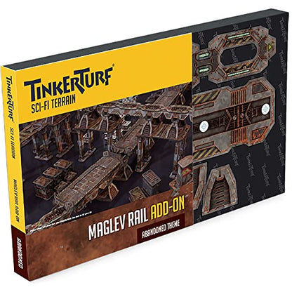 TinkerTurf Sci-Fi Terrain: MagLev Rail Add-on, Abandoned Theme, Sturdy, Affordable, Great-Looking Full-Color Terrain, Quick and Easy to Assemble, Virtually Limitless Setups - style: Add-On (Abandoned)