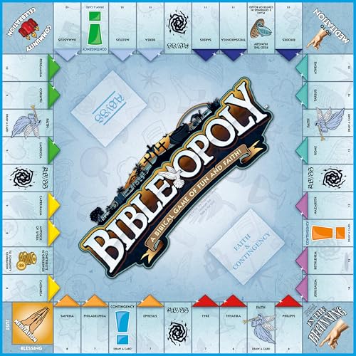Late for The Sky Bibleopoly Family Board Game – Faith-Based Cooperative Christian Play for 2–6 Players, Ages 8+, Bible History, Build a Church for Sunday School