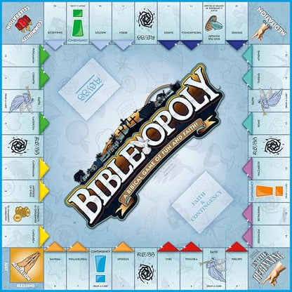 Late for The Sky Bibleopoly Family Board Game – Faith-Based Cooperative Christian Play for 2–6 Players, Ages 8+, Bible History, Build a Church for Sunday School