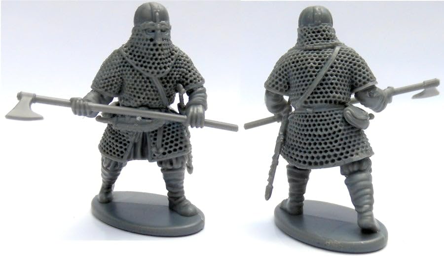 Wargames Delivered - Victrix 28mm Viking Miniatures Set with Bonus Miniature STL Download - 60 Hard Plastic Figures for Wargaming, Armored & Unarmored Warriors, Command, Shields, Weapons & Accessories