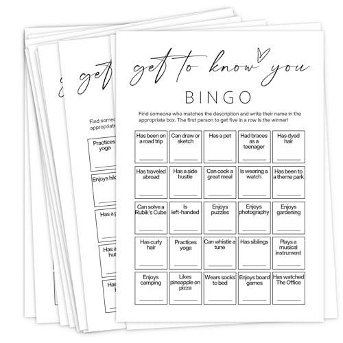 Team Building Games for Work Adults – Get to Know You Bingo Game, 25 Unique Human Bingo Cards 5x7 Inch, Ice Breaker & Office Games for Parties, Meetings & Events - A03 - color: Bingo_3