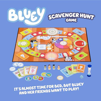 Bluey Scavenger Hunt Board Game, Cooperative Play with 4 Exclusive Mini-Figures, Learning Toys for 5+ Year Old, Fun Toy Token Collecting Game - style: Bluey Scavenger Hunt Game V2
