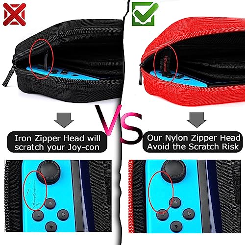 daydayup Switch Carrying Case Compatible with Nintendo Switch/Switch OLED, with 20 Games Cartridges Protective Hard Shell Travel Carrying Pouch DS Case - color: Red, size: 2017-Inch