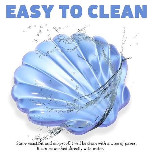 Gel Wrist Rest for Keyboard and Mouse Transparent Blue Shell Keyboard Wrist Rest Set Ergonomic Cute Clear Cool Ocean Beach Mouse Wrist Pad Silicone Non-Slip Support for Computer Gaming Home Office - color: Seashell Blue