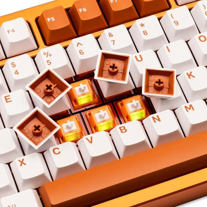 KEEBMONKEY WOBKEY Rainy 75 Aluminum HMX/JWK Switches Mechanical Keyboard with Superior Acoustics, Wired, BT, 2.4G Wireless Connectivity (Pro Orange(Stainless Steel Weight)) - style: Pro Orange(Stainless Steel Weight)