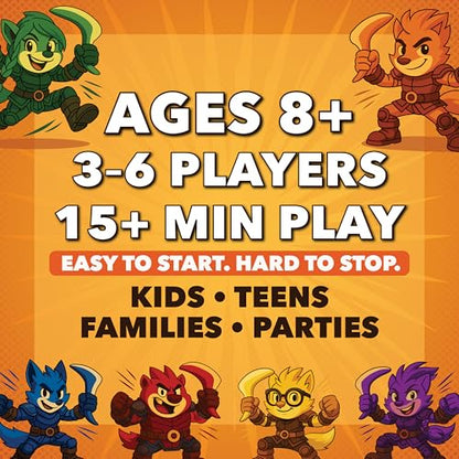SMACKarang Card Game – Fast-Paced Family & Party Game for Kids 8+, Teens & Adults – 3–6 Players – Color-Matching Action with Unique Character Powers – 15+ Minute Rounds