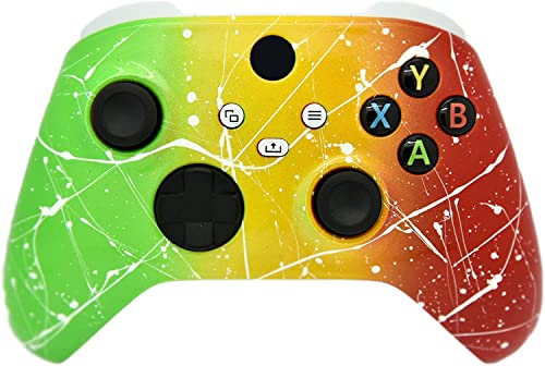 Hand Airbrushed Fade Custom Controller Compatible with Xbox Series X/S & Xbox One (Series X/S Rasta Fade White Drip) - color: Series X/S Rasta Fade White Drip