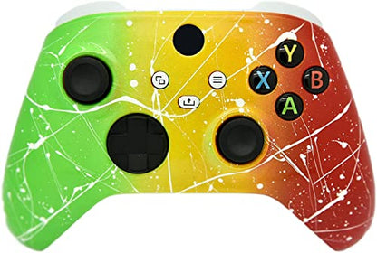 Hand Airbrushed Fade Custom Controller Compatible with Xbox Series X/S & Xbox One (Series X/S Rasta Fade White Drip) - color: Series X/S Rasta Fade White Drip