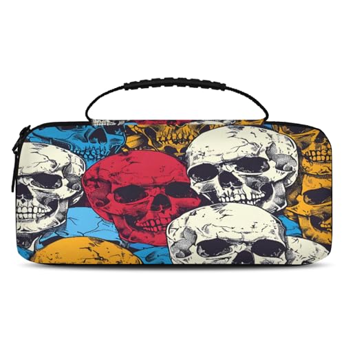 Adornori Skull Carry Case Compatible with Nintendo Switch 2, with 20 Games Cartridges, Colorful Portable Travel Carrying Case Pouch for Accessories & Games - color: Multicolor 5