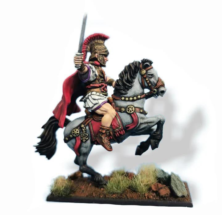 Wargames Delivered - Victrix Early Imperial Roman Mounted Generals with Bonus Miniature STL Download – 12 Detailed 28mm Miniatures with Generals, Legates, Centurions & Horses Miniature Wargaming