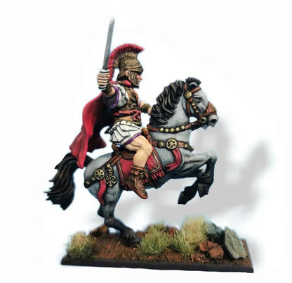 Wargames Delivered - Victrix Early Imperial Roman Mounted Generals with Bonus Miniature STL Download – 12 Detailed 28mm Miniatures with Generals, Legates, Centurions & Horses Miniature Wargaming