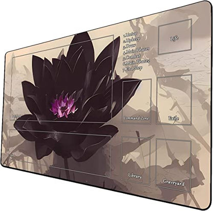 STORKY Fantasy Black Lotus TCG Playmat, 24 x 14 inches, MTG Trading Card Game Playmat, Smooth Surface, Battle Game Rubber Collection, Cool 09 - color: Pattern9