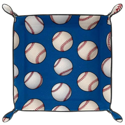 Baseballs Dice Tray Dice Rolling Tray Folding Dice Holder for Dice Games, Like RPG, DND and Other Table Games - color: Multi 17