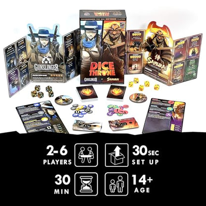 Dice Throne Box Game - Strategic Dice & Card Battler (Gunslinger v Samurai) - style: Gunslinger v Samurai