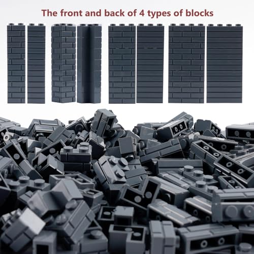 Classic Masonry Profile Bricks Pieces: 340 PCS Wall Accessories Building Block Parts Sets(Dark Gray) - color: Dark Gray
