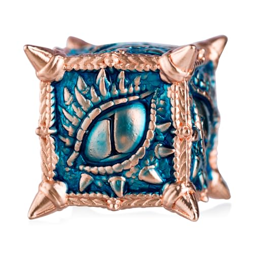 Surpass DND dice 7-Piece Set Metal dice Set Dragon Eye dice for Dungeons and Dragons Polyhedra Role Playing Game Set(Blue) - color: Blue