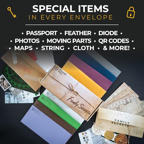 Escape Mail - Family Secrets Series - Complete Box Set (Episodes 1 to 12) - Escape Room Kit Game for Family | Fun Adults & Teens Puzzle Mystery & Adventure - style: Complete Box Set (Episodes 1-12)