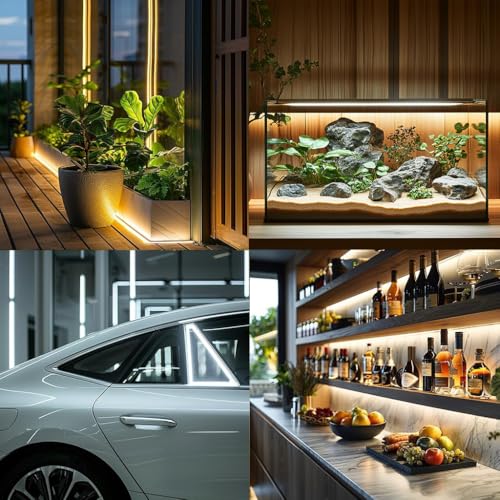 Short LED Strip Lights, COB 5V USB White 6500K (3.28FT) | 5W Small COB LED Strip, Flexible, Not Dimmable, For Display Cabinet Living Room DIY Home TV 3D Lighting - color: 3.28FT/6500K