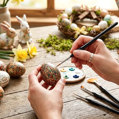 16PCS Miniature Paint Brushes,Detail Paint Brushes Set for Acrylic Watercolor Gouache Oil & Face Painting, Paint by Number, Figurine Black - color: Black