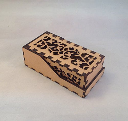 Mini Dice Tower and Tray v5 Amber Acrylic Window Laser Cut MDF Unique Gift