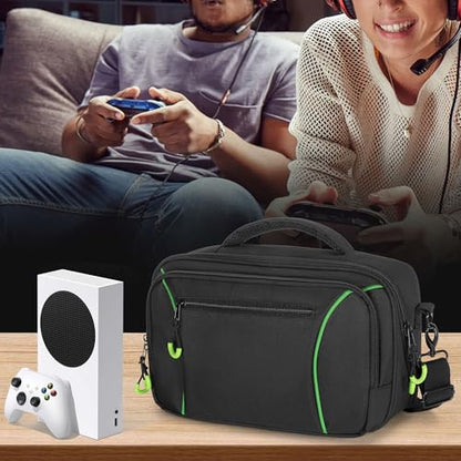 PGmoon Travel Carrying Case Compatible with Xbox Series S Console | Storage Carry Bag with Padded PE Foam Liner for Controllers, Cables and More Accessories (Patent Design)