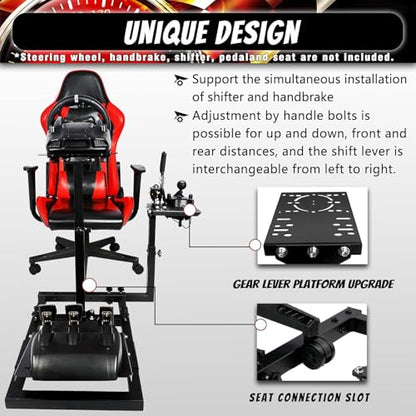 Supllueer Racing Wheel Stand Fit for Logitech G25 G27 G29 G920, for Thrustmaster T300RS T500RS, Racing Simulator Game Stand without Steering Wheel Pedal Shifter