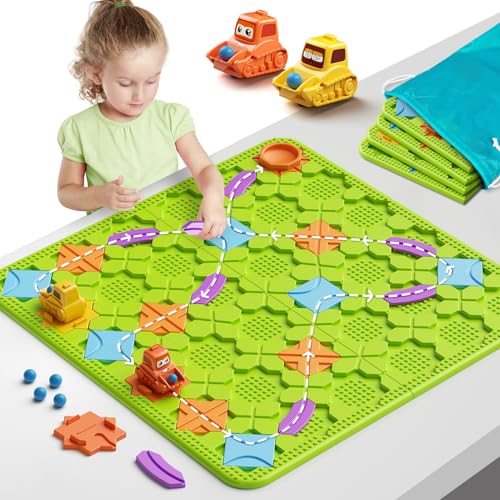 Brain STEM Activity Logic Kits: 200+ Challenges Educational Playthings | Interactive Puzzle Maze Solutions For Kids Ages 3-10 - 4 Difficulty Levels Portable Learning Resources Skill Builder Toy - color: Green