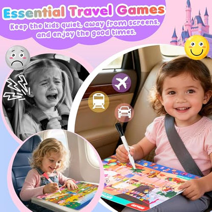 Search and Find Activity Books, 2 In 1 Princess Seek Game Coloring Books | Preschool Educational, Travel Games Toys for Car Airplane, Road Trip Activities for Kids, Birthday Gifts Kids Ages 3-8 - color: Purple