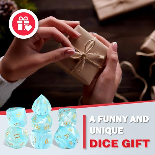 7-Piece Diamond Cut Dice Set D&D Set for Dungeons and Dragons, RPG, Tabletop Games, remium Gift Box & Durable Design - color: Ls-6