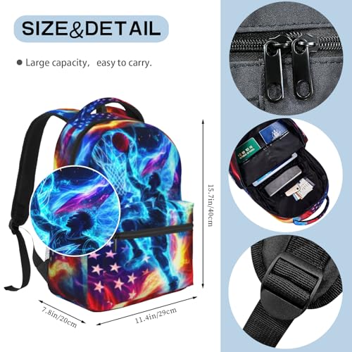 School Backpack for Boys- Basketball Backpacks Boys Backpack for Kids Children Teens Elementary Middle School - Students Bookbag Ages 6-18, Basketball Bookbag Travel Back Pack - color: Basketball