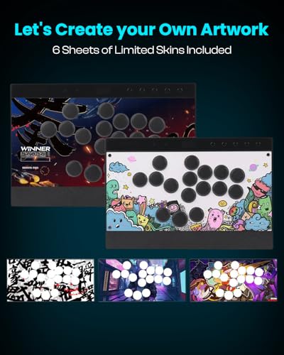 Haute42 C16 Leverless Arcade Stick, Magnetic DIY Art Panel, Hot-Swap | RGB Button Rims, Tournament Lock Switch, Hot-Swap Supported, Compatible with PC/Switch/PS4/Steam Deck
