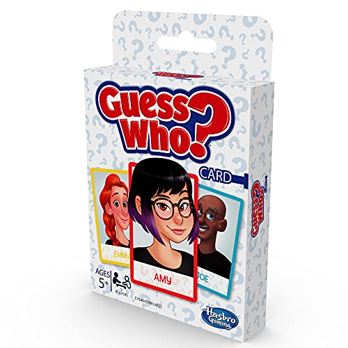 Hasbro Gaming Guess Who? Card Game for Kids, 2 Player Guessing Game, Fun Summer Activities, Vacation Travel Essentials, Ages 5+