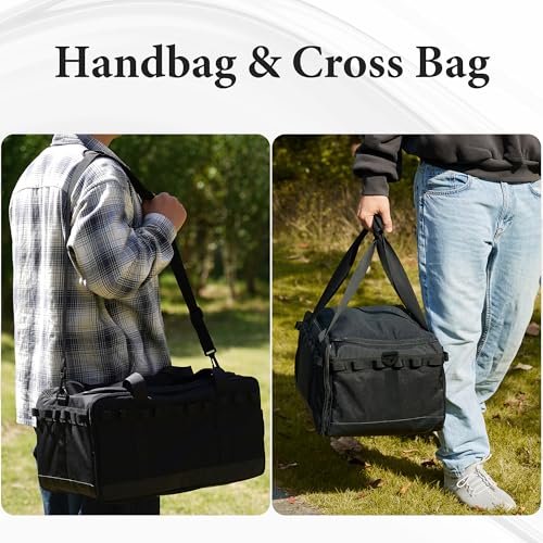 COOZMENT 35L Multi-functional Duffle Bag, Waterproof Shoe & Picnic Camping Organizer, 3 Adjustable Dividers for Travel, Sports, GYM - style: Upgrade Style