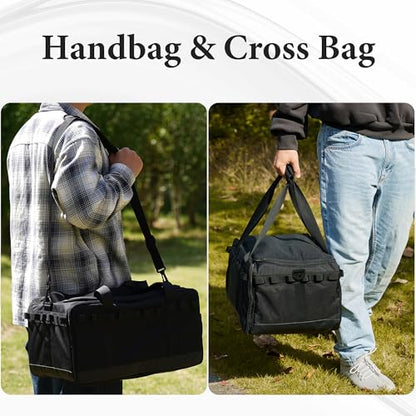 COOZMENT 35L Multi-functional Duffle Bag, Waterproof Shoe & Picnic Camping Organizer, 3 Adjustable Dividers for Travel, Sports, GYM - style: Upgrade Style
