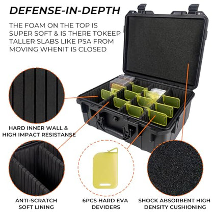 Graded Card Case Holds 160 PSA Slabs, Premium Storage Box - color: Black-pro