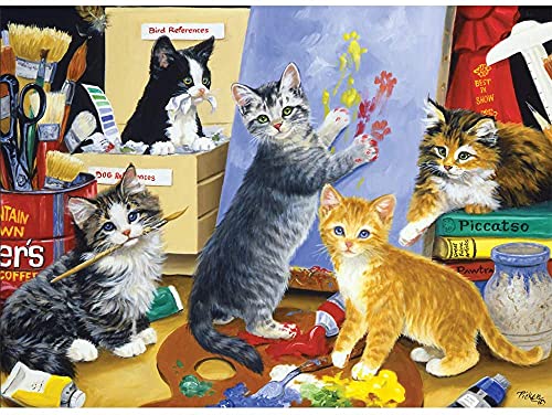 Jigsaw Puzzles for Adults 1000 Piece Painting Cats 27.56 x 19.69 Inch Puzzles for Adults Kids Educational Game Reduce Pressure Challenge Toy Cats Puzzles 1000 Pieces for Adults - color: Painting Cats