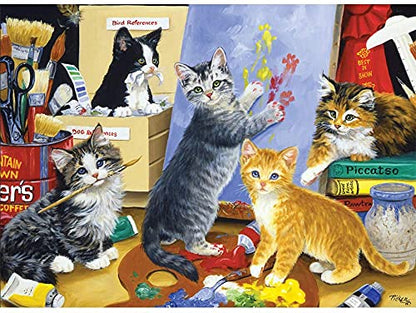 Jigsaw Puzzles for Adults 1000 Piece Painting Cats 27.56 x 19.69 Inch Puzzles for Adults Kids Educational Game Reduce Pressure Challenge Toy Cats Puzzles 1000 Pieces for Adults - color: Painting Cats