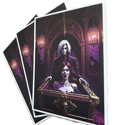 Foxtrot Designs Coffin Vampire TCG Art Card Sleeves - 100 Count Card Protectors with Matte Textured Back - Compatible with Magic The Gathering and Other TCGs & LCGs (Awaken) - color: Awaken