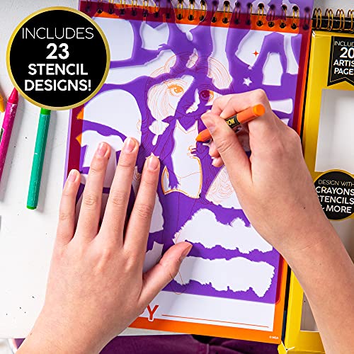 Rainbow High Scratch ‘n Style Fashion Sketchbook by Horizon Group USA, Scratch Art, Coloring Book, Includes Stencils, Crayons, Scratch Art Stickers & More,Multi,210933 - style: Coloring Book