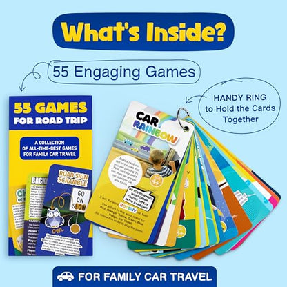 WELL BALANCED Road Trip Games - 55 Fun Car Games for Kids and Adults