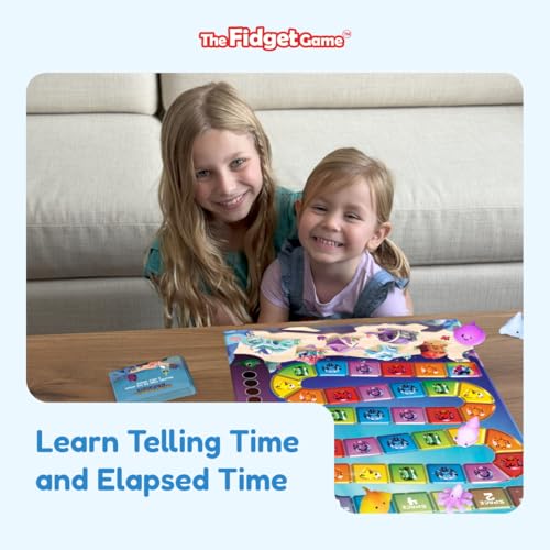 The Fidget Game Squishy Time Rescue - Telling Time Game for Kids Ages 6-11 | Grades 1-5 Multisensory Hands-On Learning Board Game with Manipulatives, Classroom Must Have