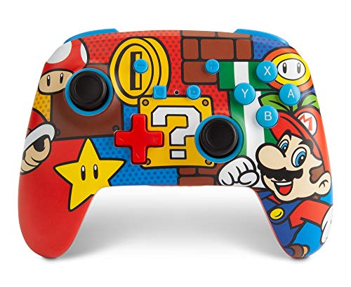 PowerA Enhanced Wireless Controller for Nintendo Switch/Switch 2 / Switch Lite/OLED Model - Mario Pop - Gamepad, game controller, Officially Licensed - color: Mario Pop