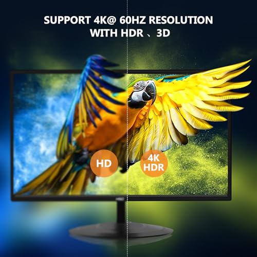 4K@60Hz 1x4 HDMI Splitter 4:4:4,18 Gbps,4 Port Powered HDMI 2.0 Splitter1 in 4 Out Support Auto Down Scaler, 4K 1080P Sync, HDR10,3D, Only Duplication/Mirror Screens (Not Extend) for HDTV/PS5 - size: 4K@60Hz 1x4 splitter