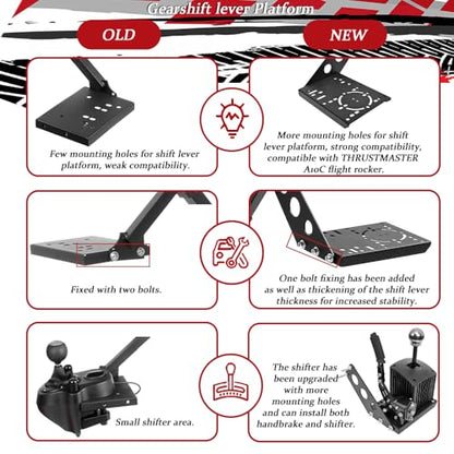 Racing Shifter Mounting Bracke for Racing Wheel Stand | with Mounting Bolts Fit for Our Racing Simulator Cockpit 30MM Mounting Pipe Bracket Accessories