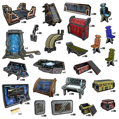 Battle Systems Sci-fi Terrain Frontier Core Set - 28-35mm RPG/Wargames / 40k Necromunda Card Scenery - style: Frontier Core Set