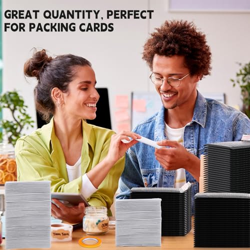 Engrowtic 302 Pcs Trading Card Shipping Protector Set Include 200 Precut Plastic Inserts Card Mailers 100 Poly Bubble Mailers Padded Envelopes and 2 Masking Tape(Black,4.5 x 3.5 Inch) - color: Black, size: 4.5 x 3.5 Inch