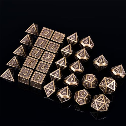 Extended Metal Dice RPG Set | 31 Piece Polyhedral Dice for DND5E Tabletop Role Playing Adventure Games (Bronze) - color: Bronze