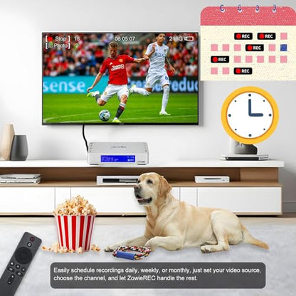 Zowietek 4K HDMI Video Recorder with Analog to Digital Converter, ZowieREC | RCA/CVBS for VHS, VCR, DVR, DVD, Hi8, Mini DV, Camcorder, Cassette, Gaming Consoles, Easy to use, No PC Needed